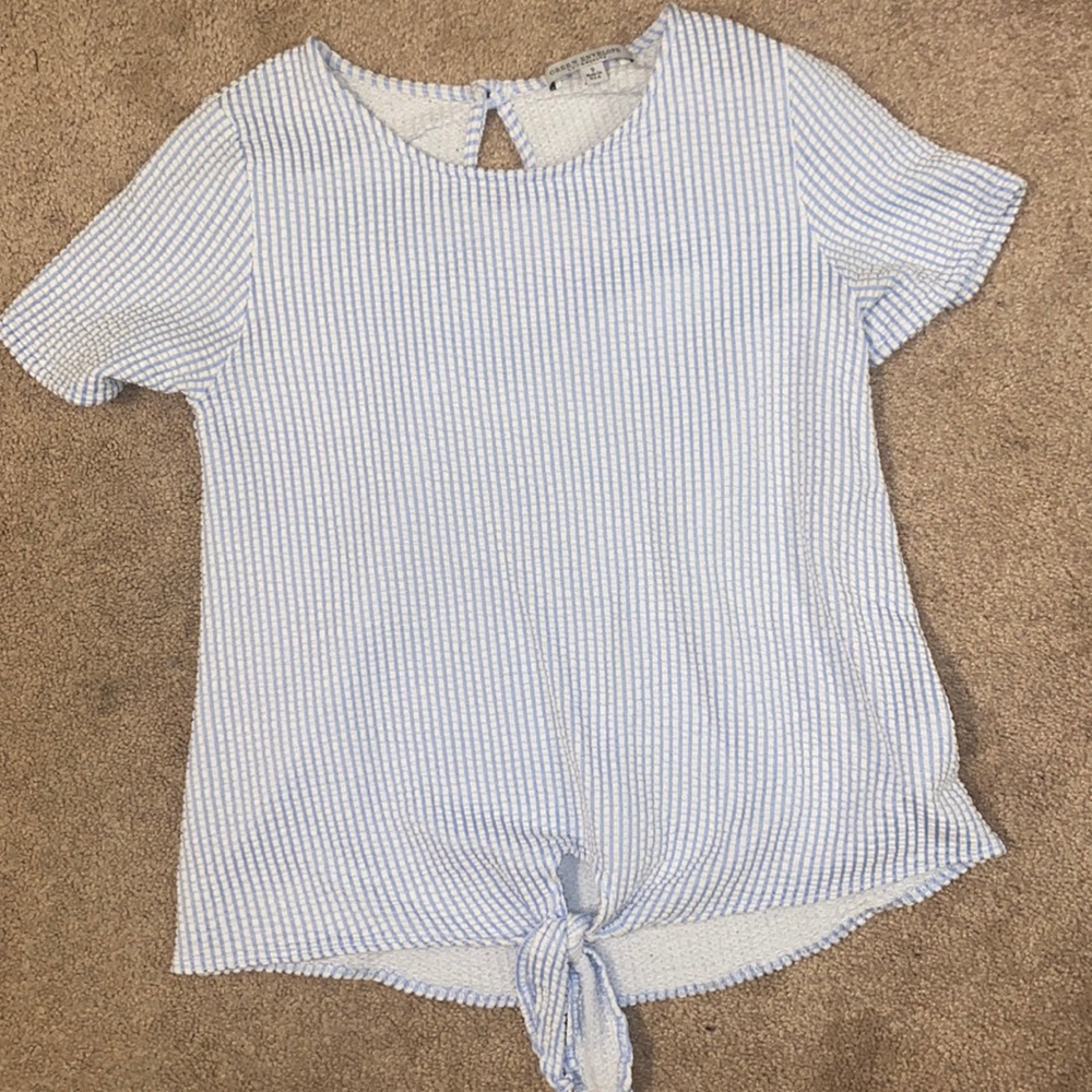 Blue and White Striped Shirt